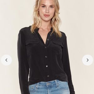 Equipment black long sleeve blouse XS button down